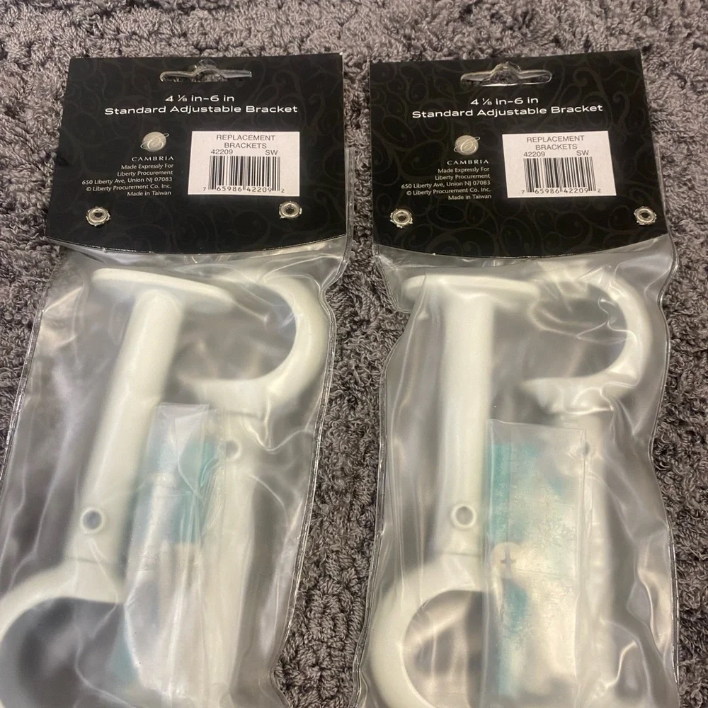 Satin White Adjustable Curtain Bracket - Pair